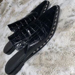 Sigerson Morrison Elana (black croc) Mules